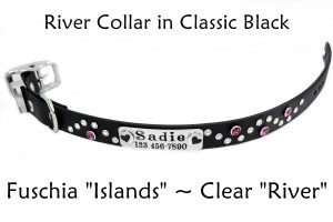 River Collar black fuschia clear