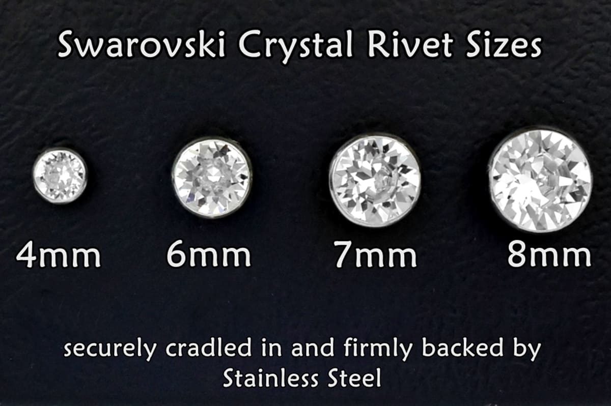 Swarovski Crystal Rivets Sizes