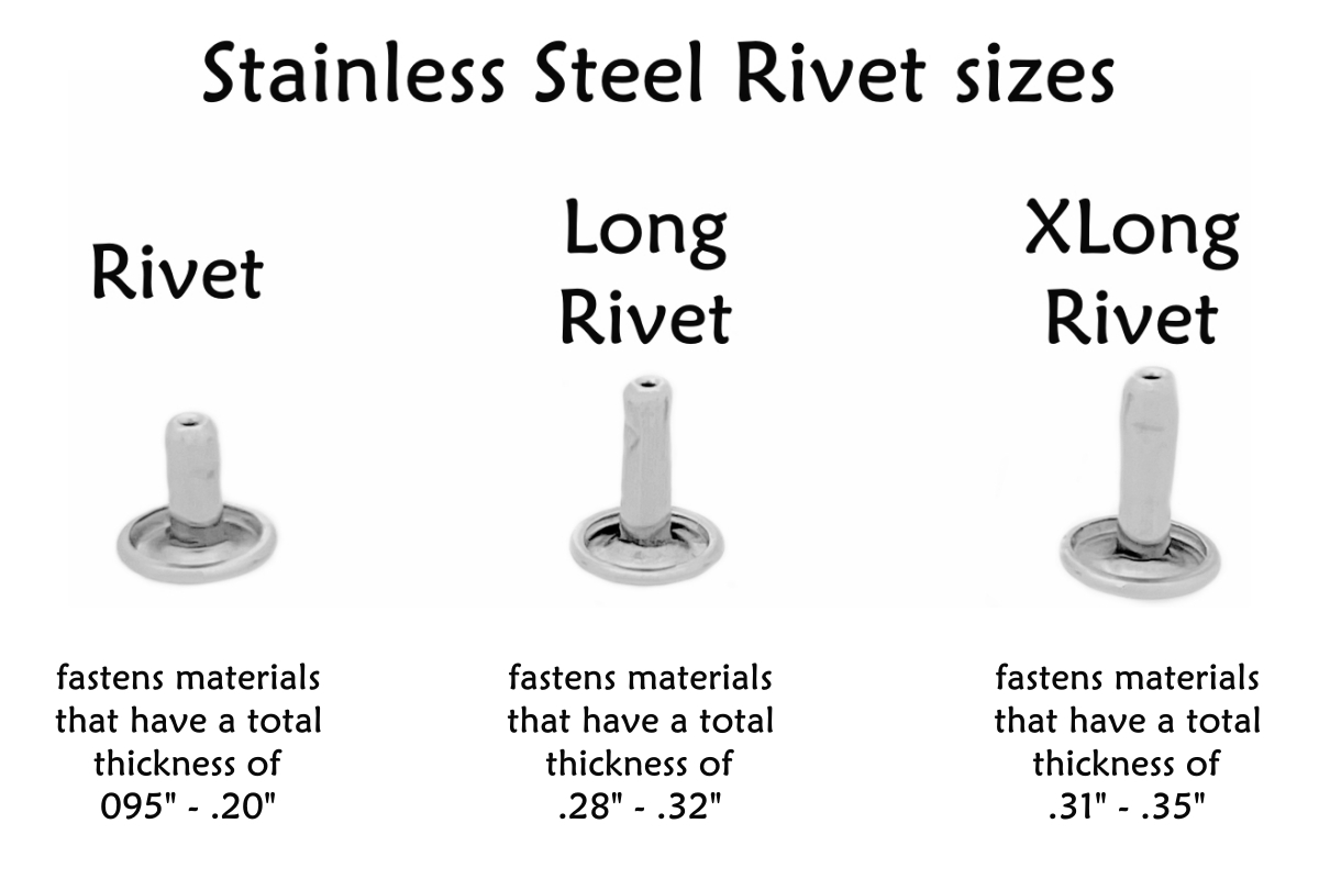 Stainless Steel Rivets double cap sizes